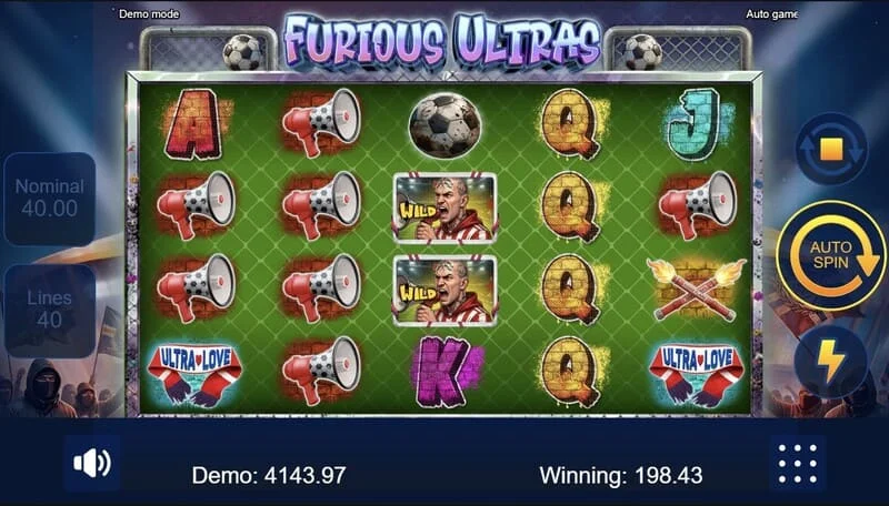 Furious Ultras - გადახდის ხაზები დოლაბებზე
